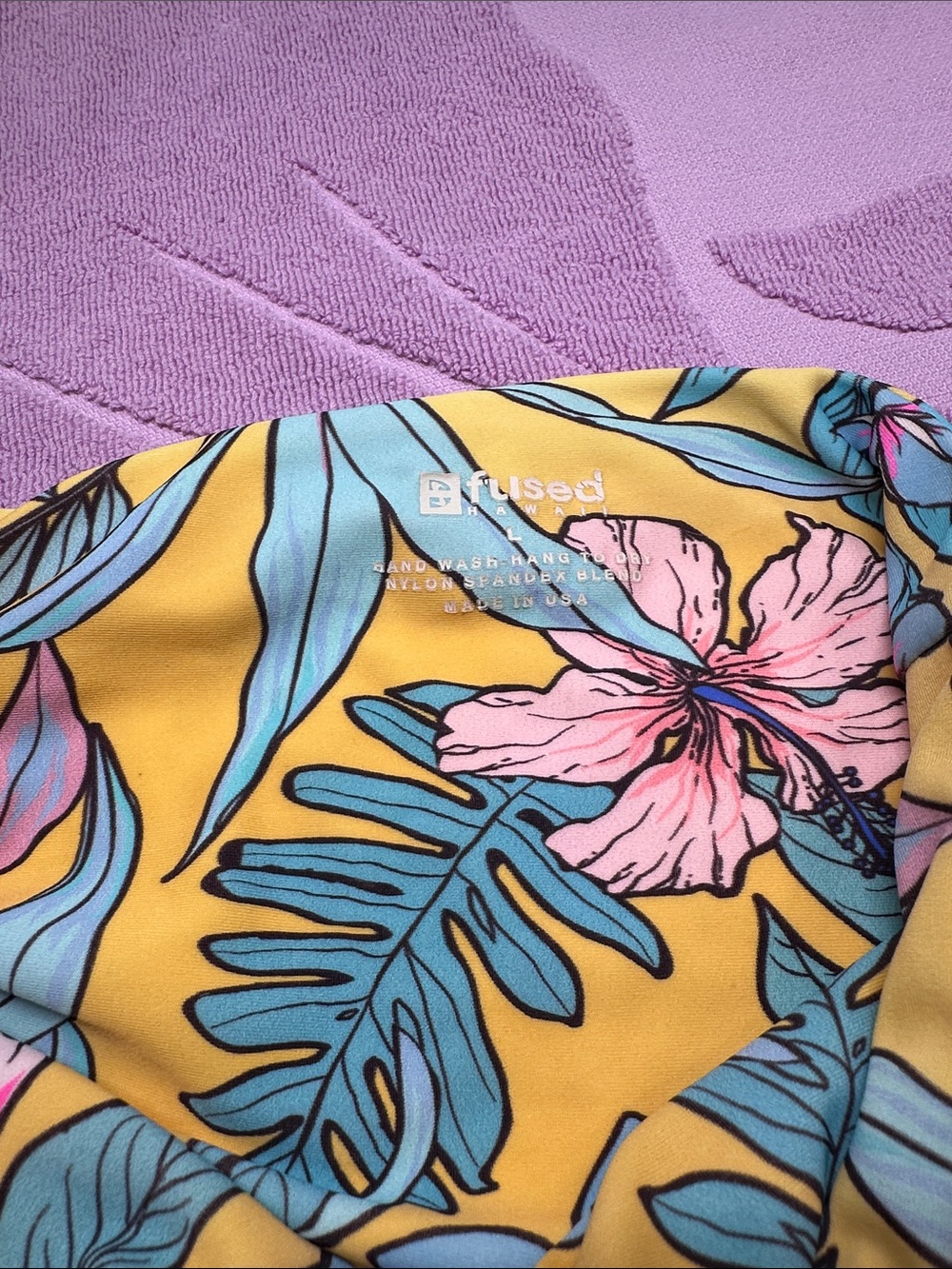 Fused Hawaii Yellow Tropical Floral Kona Bikini Bottoms - Picture 3 of 3